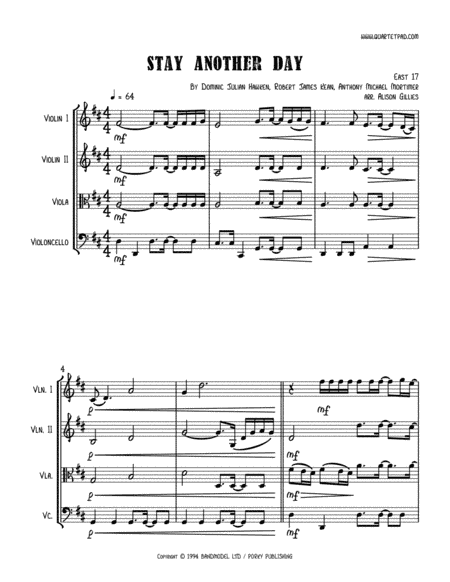 Stay Another Day (arr. Alison Gillies)
