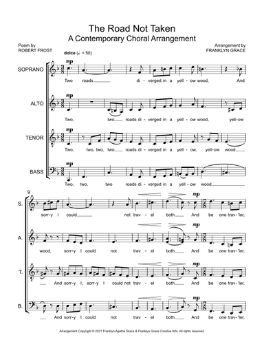 The Road Not Taken - A Contemporary Choral Arrangement (arr. Franklyn Grace)