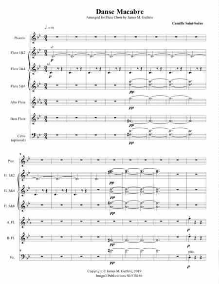 Saint-Saëns: Danse Macabre for Flute Choir (arr. James M. Guthrie)