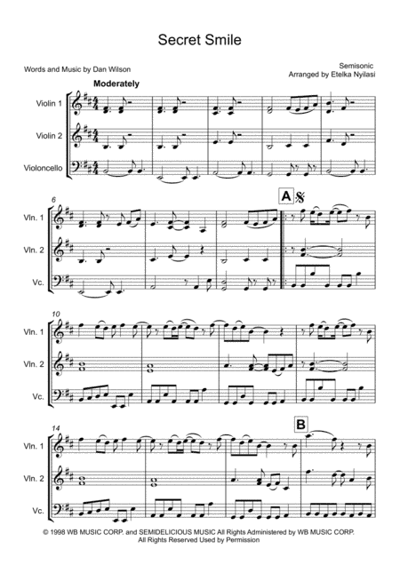 Secret Smile (arr. Etelka Nyilasi)