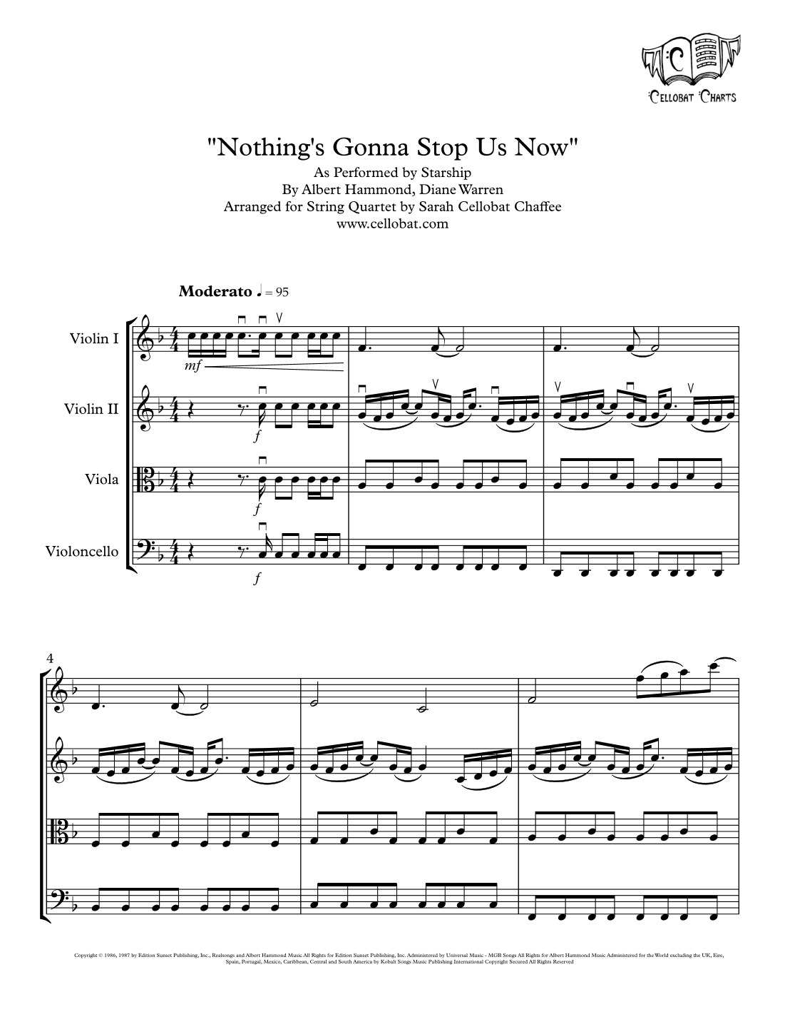 Nothing's Gonna Stop Us Now (arr. Sarah Cellobat Chaffee)
