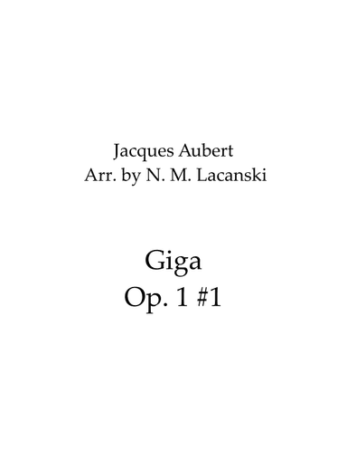 Giga Op. 1 #1 (arr. Nick M Lacanski)