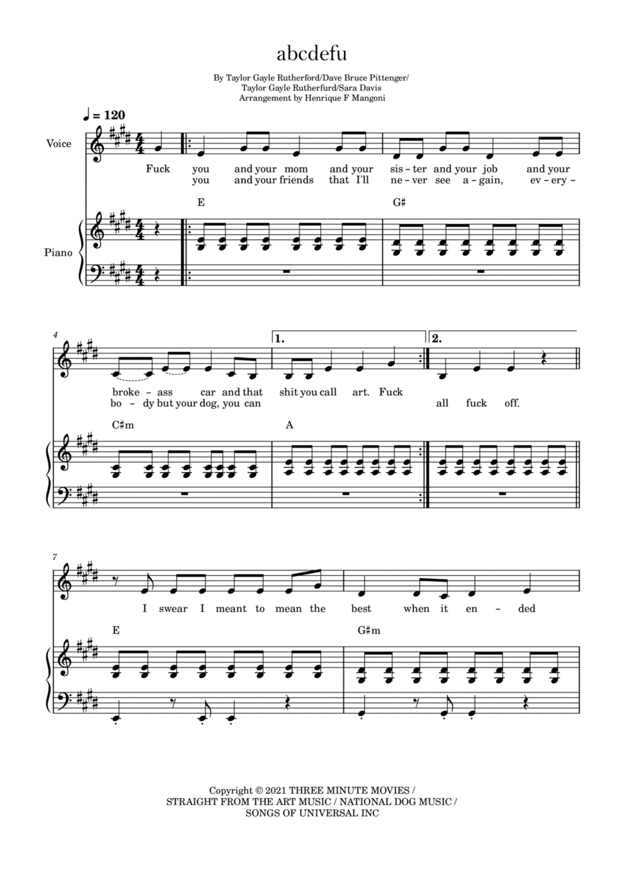 Abcdefu (arr. Henrique F Mangoni)