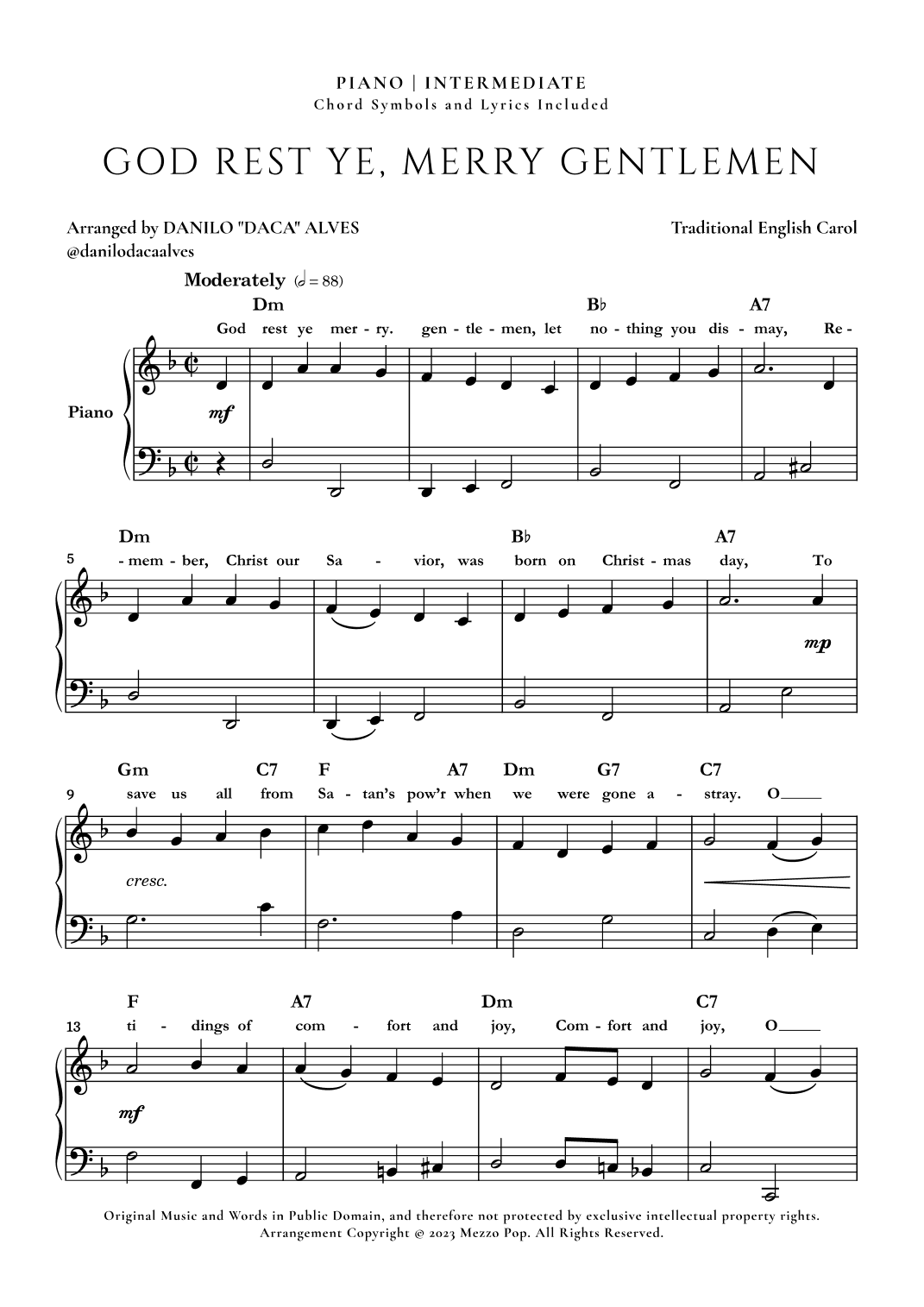 God Rest Ye Merry Gentlemen (arr. Danilo "Daca" Alves)