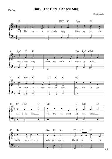 Hark! The Herald Angels Sing (Easy) (arr. Wesley S. SIlva)