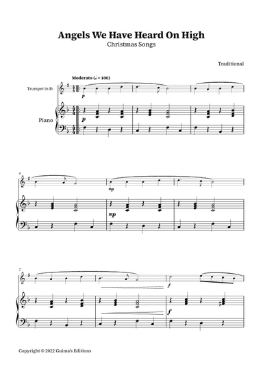 Angels We Have Heard On High (arr. Guima's Editions)