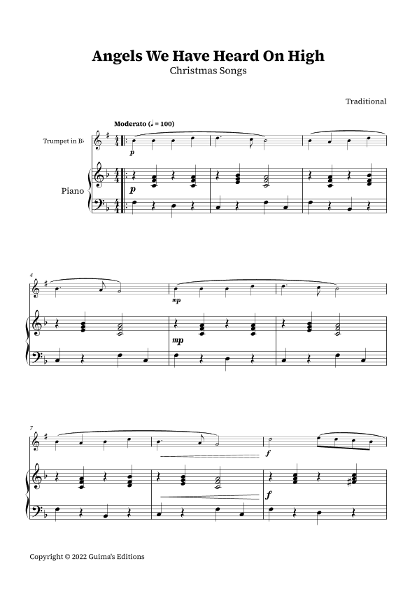 Angels We Have Heard On High (arr. Guima's Editions)