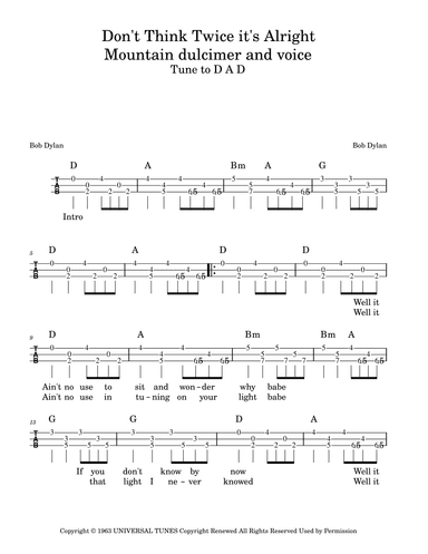 Don't Think Twice, It's All Right (arr. Gillian McCoy)