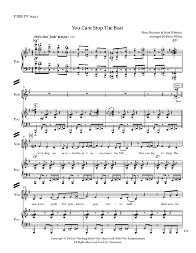 You Can't Stop The Beat (arr. Steve Milloy)