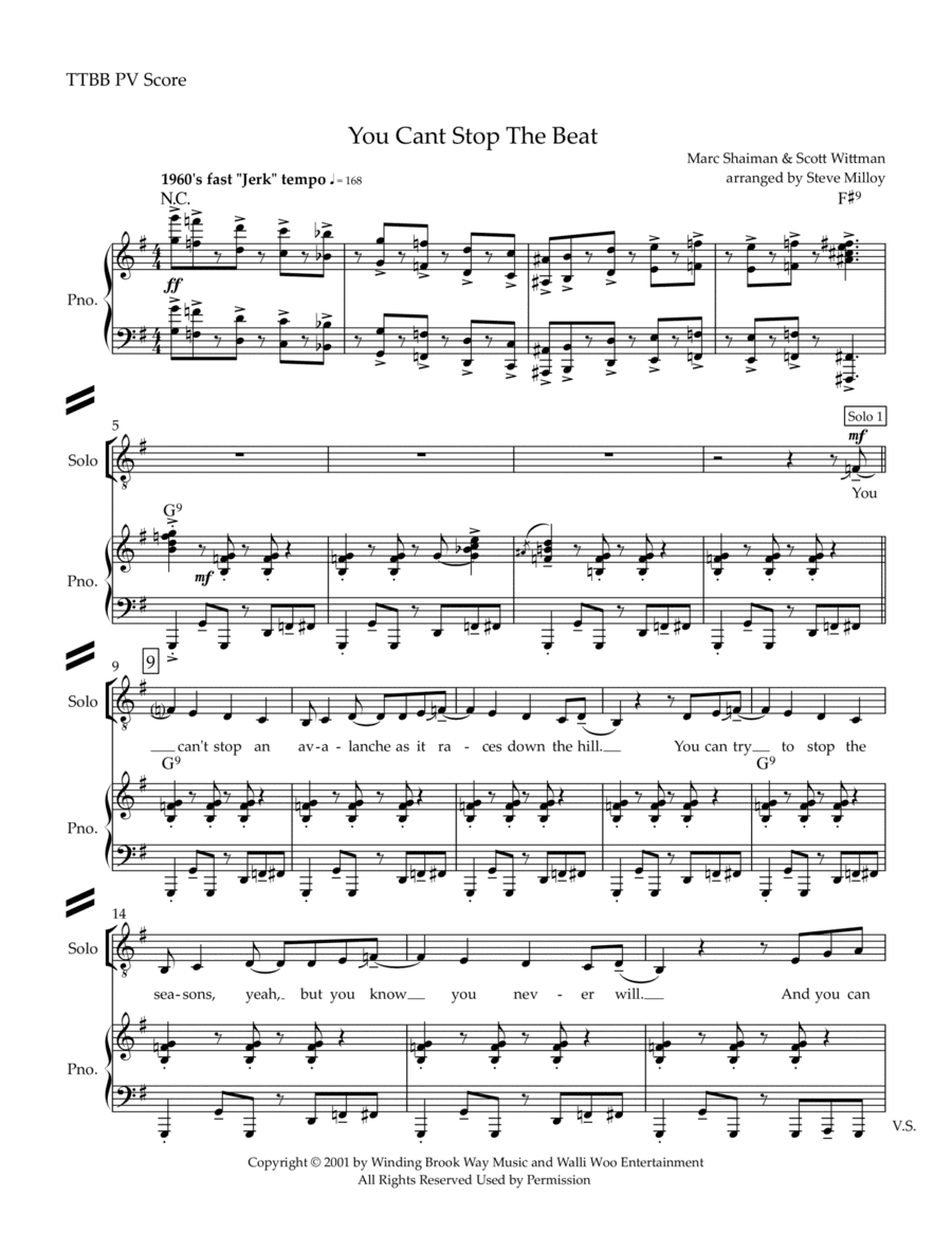 You Can't Stop The Beat (arr. Steve Milloy)