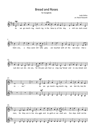 Bread And Roses (arr. Rosie Howarth)