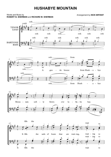 Hushabye Mountain (arr. Nick Bryant)