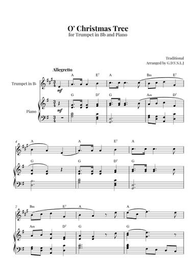 O' Christmas Tree (arr. G.D.V.S.L.J)