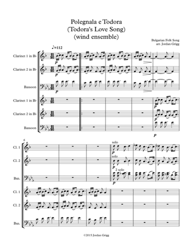 Polegnala e Todora (Todora's Love Song) (wind ensemble) (arr. Jordan Grigg)