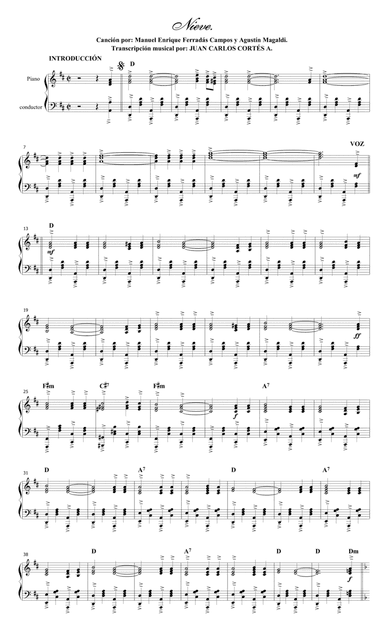 Nieve. Canción Fox por: Manuel Enrique Ferradás Campos y Agustín Magaldi. (arr. Juan Carlos Cortés A.)