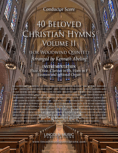 40 Beloved Christian Hymns Volume II (for Woodwind Quintet and optional Organ) (arr. Kenneth Abeling)