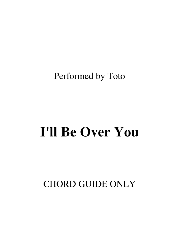 I'll Be Over You (arr. RWM)