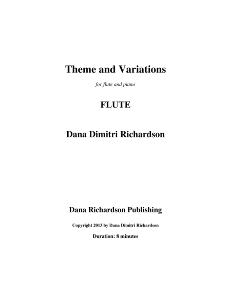 Theme and Variations for flute and piano- flute part