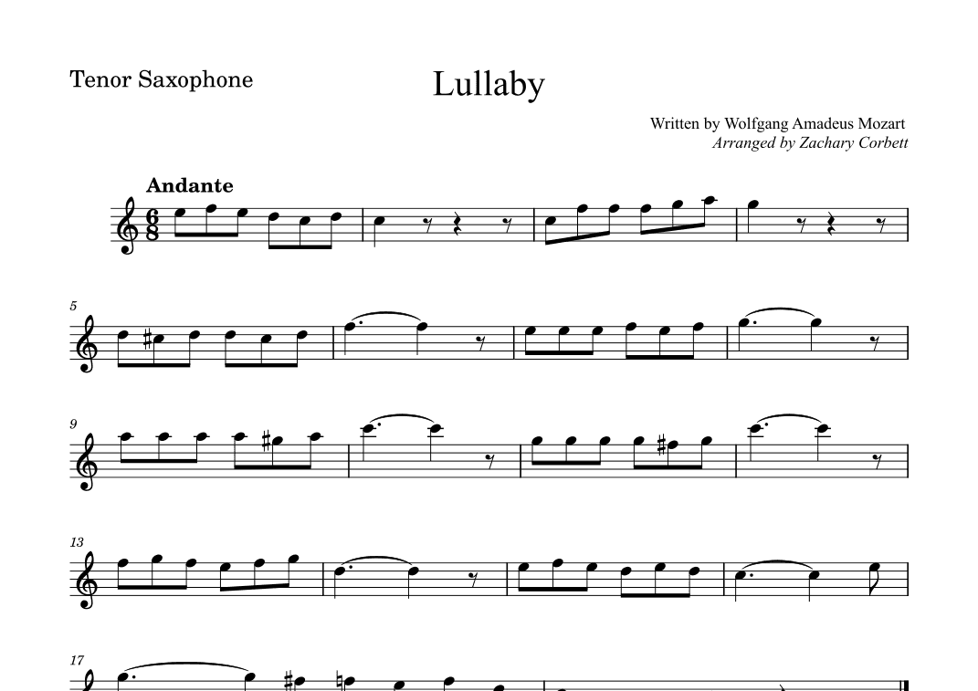 Lullaby (arr. Zachary Corbett)