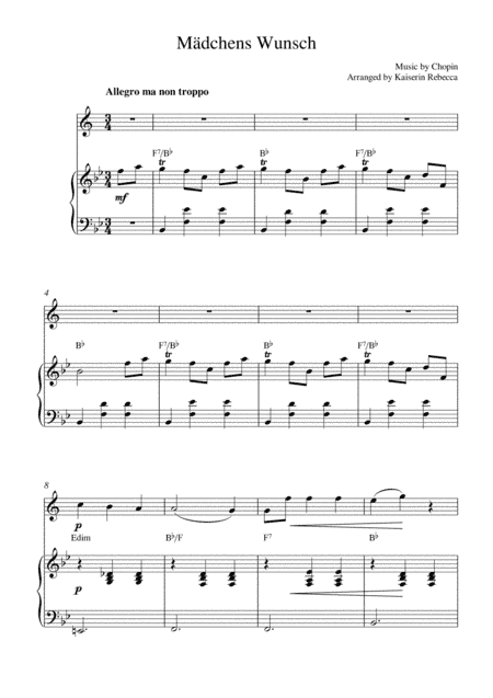 Mädchens Wunsch (arr. Kaiserin Rebecca)