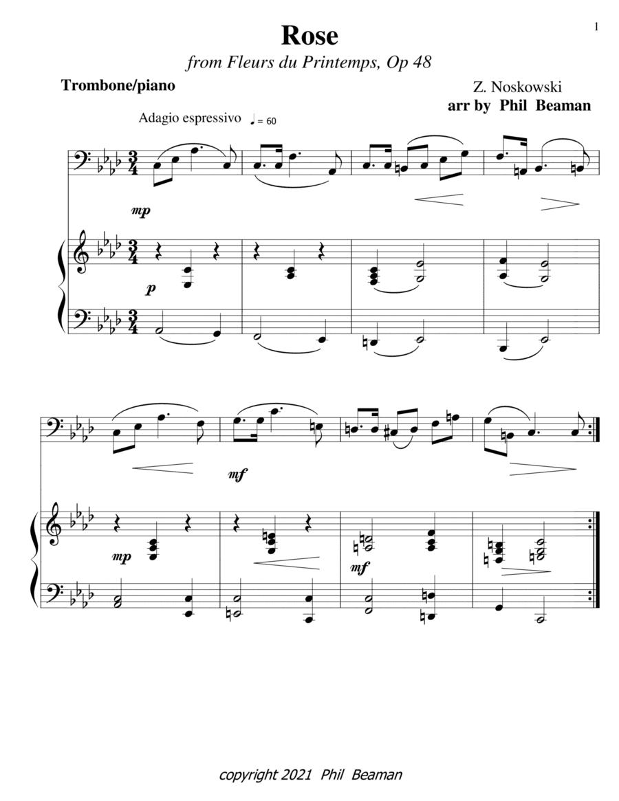 Rose-Noskowski- Trombone-Piano (arr. Phil Beaman)