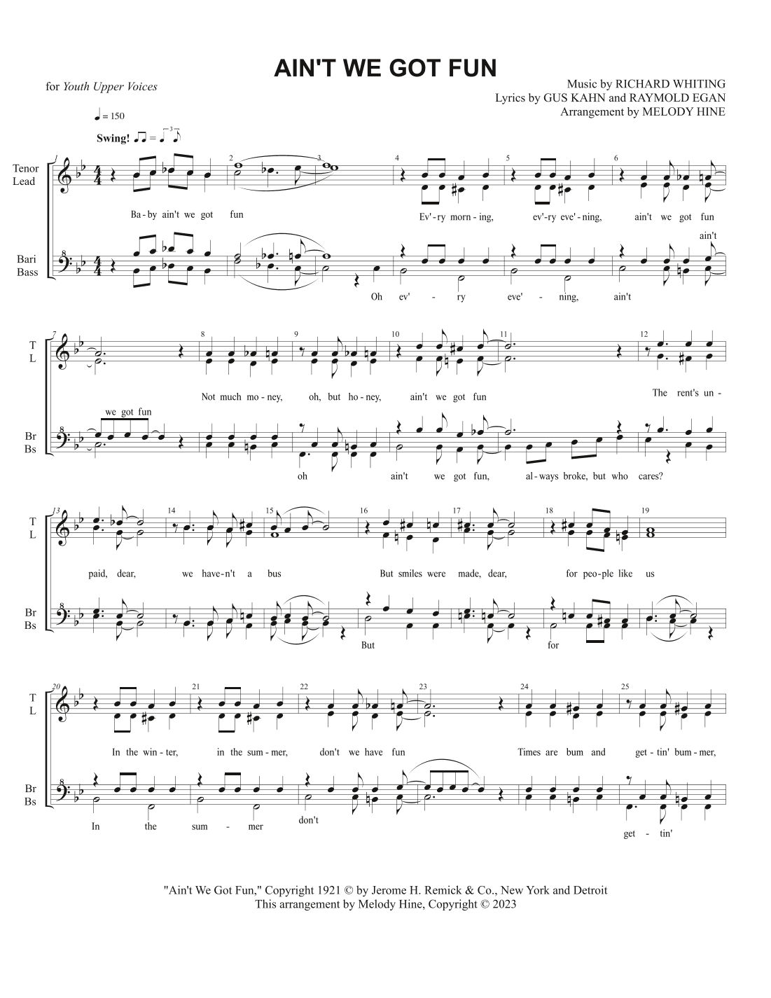 Ain't We Got Fun (arr. Melody Hine)