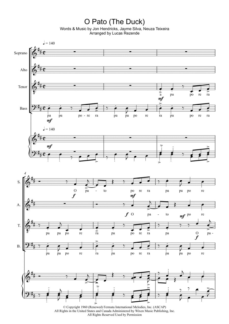 O Pato (the Duck) (arr. Lucas Rezende)