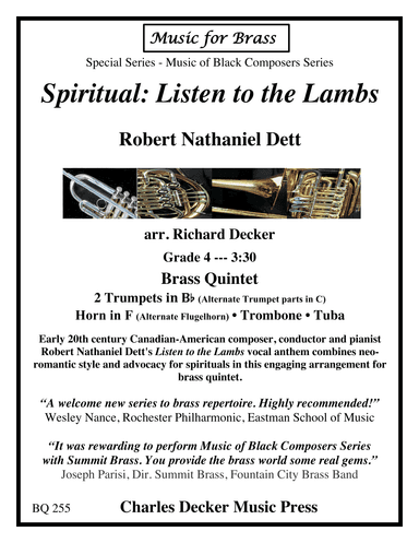 Spiritual: Listen to the Lambs for Brass Quintet (arr. Richard Decker)