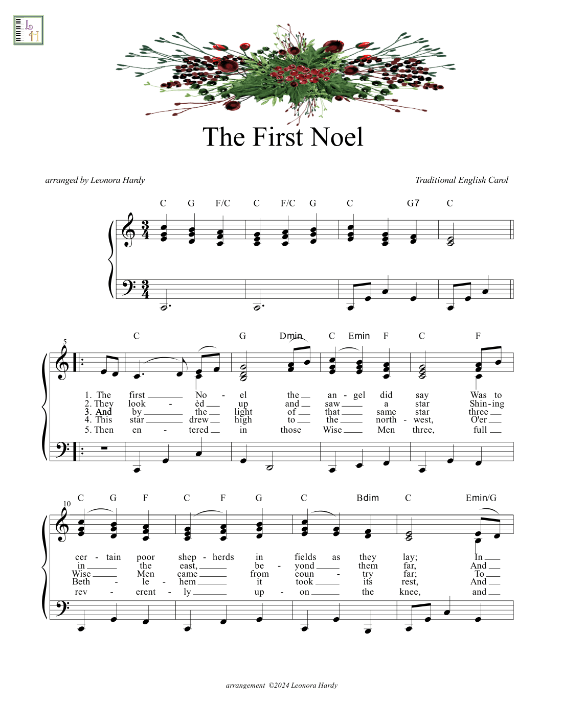 The First Noel (faster version) (arr. Leonora Hardy)