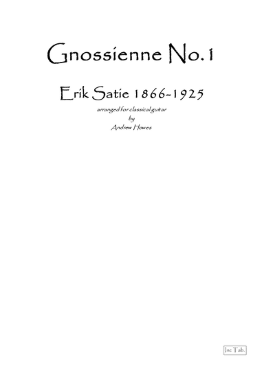 Gnossienne No. 1 Including Tab (arr. Andrew Howes)
