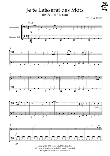 Je Te Laisserai Des Mots (arr. Thiago Joseph)