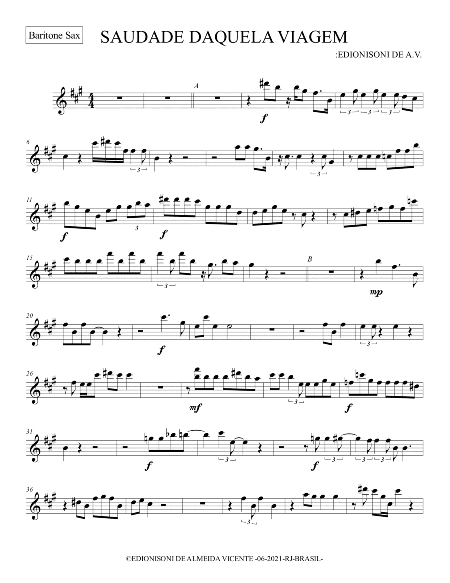 01-SAUDADE DAQUELA VIAGEM - Baritone Sax