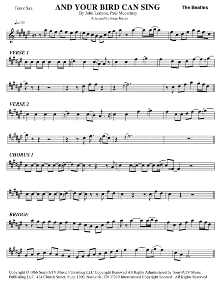 And Your Bird Can Sing (arr. Jorge Juárez)