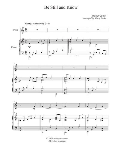 Be Still and Know (Oboe-Piano) (arr. Marty Parks)