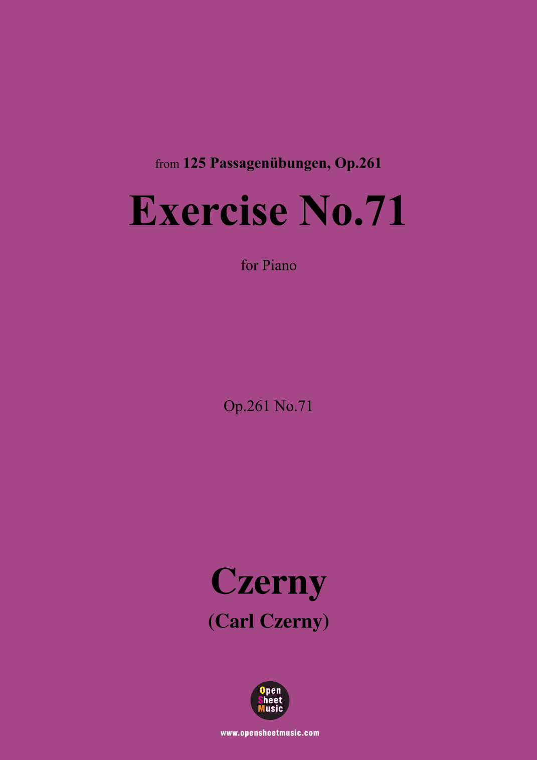 C. Czerny-Exercise No.71,Op.261 No.71 (arr. OSM Press)
