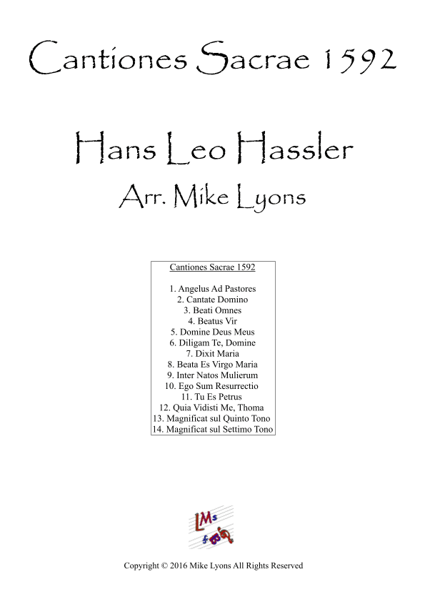 Cantiones Sacrae 1592 - Hans Leo Hassler (Brass Quartet) (arr. Mike Lyons)