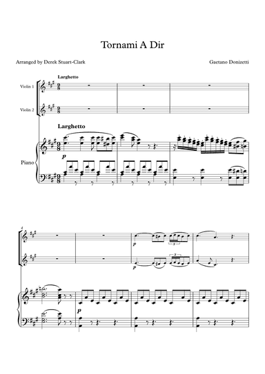 Tornami A Dir (arr. Derek STUART-CLARK)