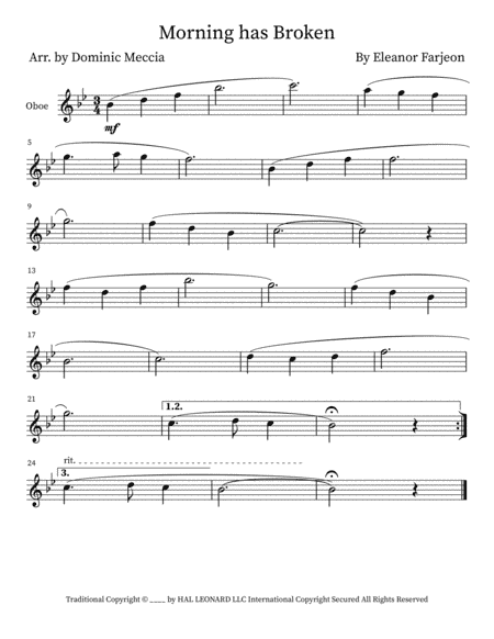 Morning Has Broken (arr. Dominic Meccia)
