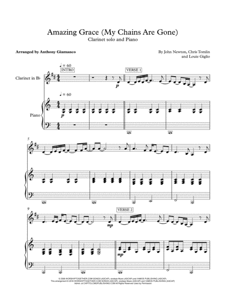Amazing Grace (my Chains Are Gone) (arr. Anthony Giamanco)