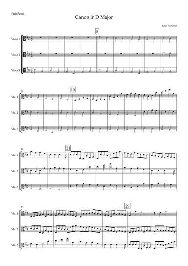 Canon in D Major (Johann Pachelbel) for Viola Trio (arr. Fabio Britto)