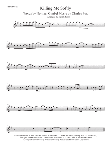Killing Me Softly With His Song (arr. Kevin Busse)
