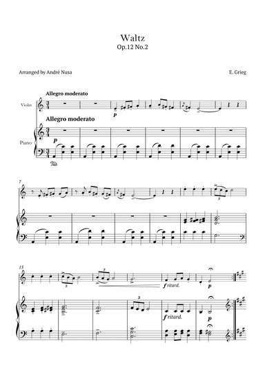 Lyric Pieces Op.12 No.3 (arr. André Nusa)