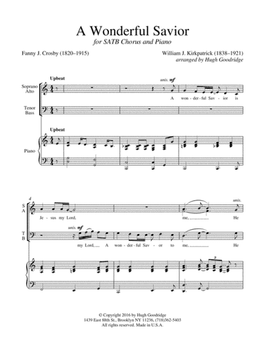 A wonderful Savior (arr. Hugh Goodridge)