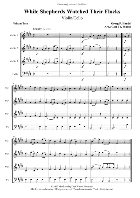 While Shepherds Watched Their Flocks (arr. Gert Th. Walter)