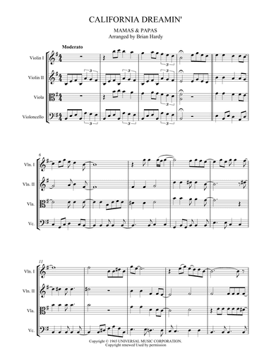 California Dreamin' (arr. Brian Hardy)