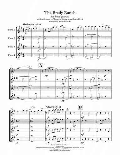 The Brady Bunch  Theme from the Paramount Television Series THE BRADY BUNCH (arr. Andrew Grenci)