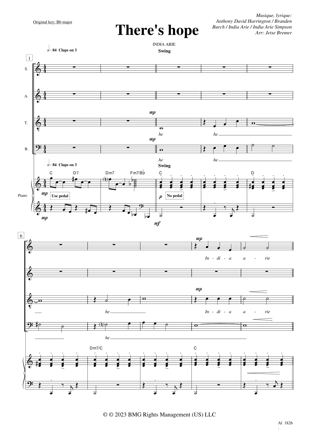 There's Hope (arr. Jetse Bremer)