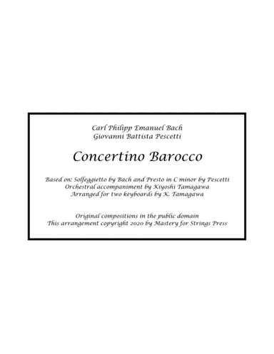 Concertino Barocco (after C.P.E. Bach and G.B. Pescetti) (arr. Kiyoshi Tamagawa)