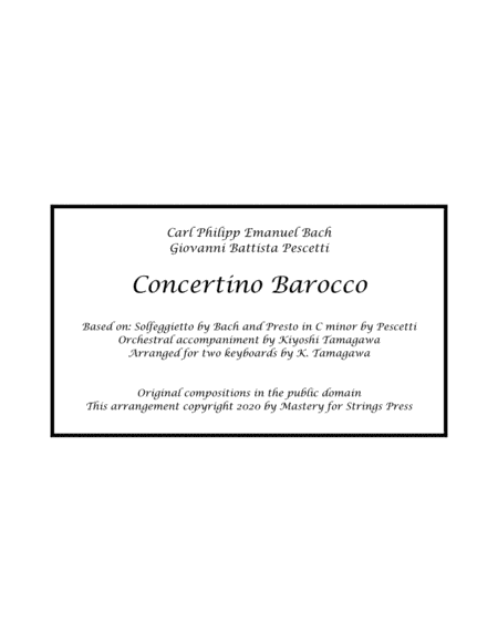 Concertino Barocco (after C.P.E. Bach and G.B. Pescetti) (arr. Kiyoshi Tamagawa)