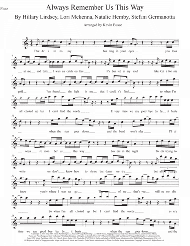 Always Remember Us This Way (arr. Kevin Busse)